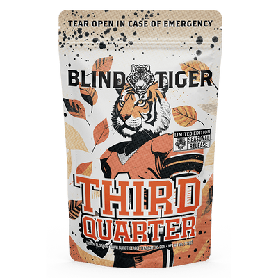 Blind Tiger Third Quarter product packaging with tiger illustration on a white background