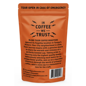 Espresso Blend Coffee Dark Roast (Back of Bag)