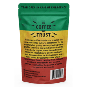 Single Origin Coffee Medium Roast - Ethiopia Yirgacheffe (Back of Bag)