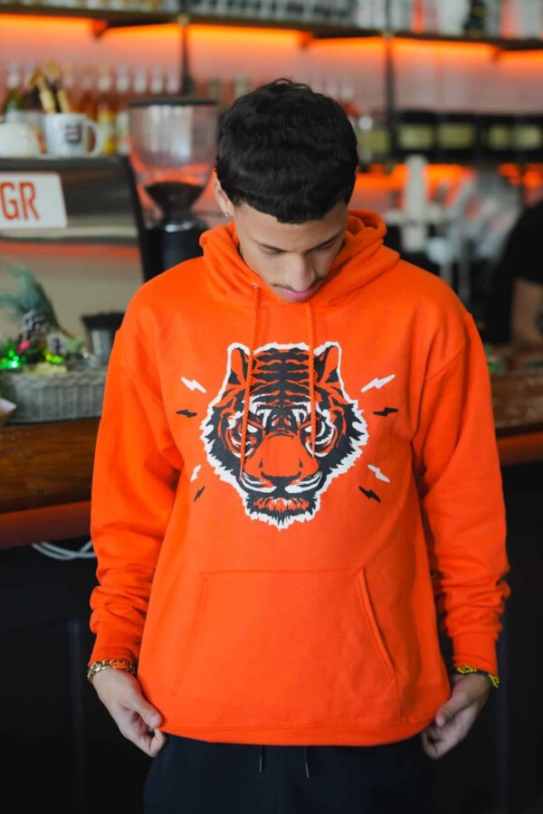 Blind Tiger Logo Hoodie - Orange - Image 2