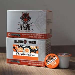 Pumpkin Spice Flavored K-cups coffee pods at Blind Tiger